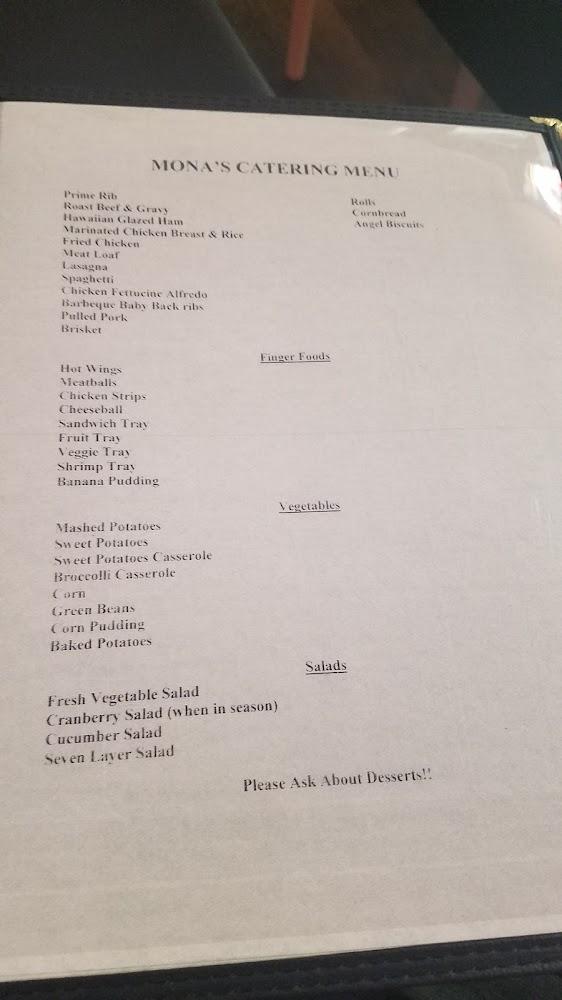 Mona's Creative Catering and Fine Foods Restaurant Menu image 3